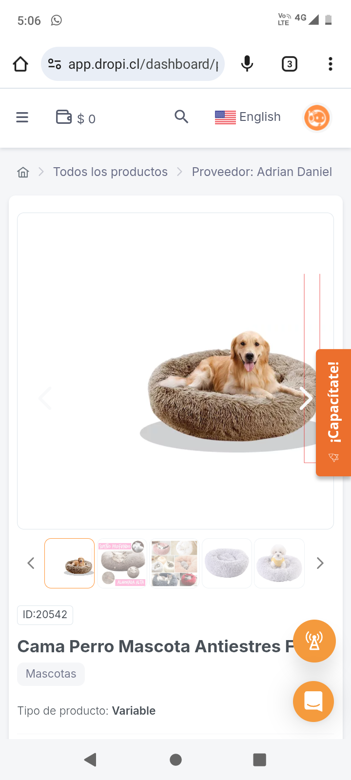 Cama Perro Mascota Antiestres