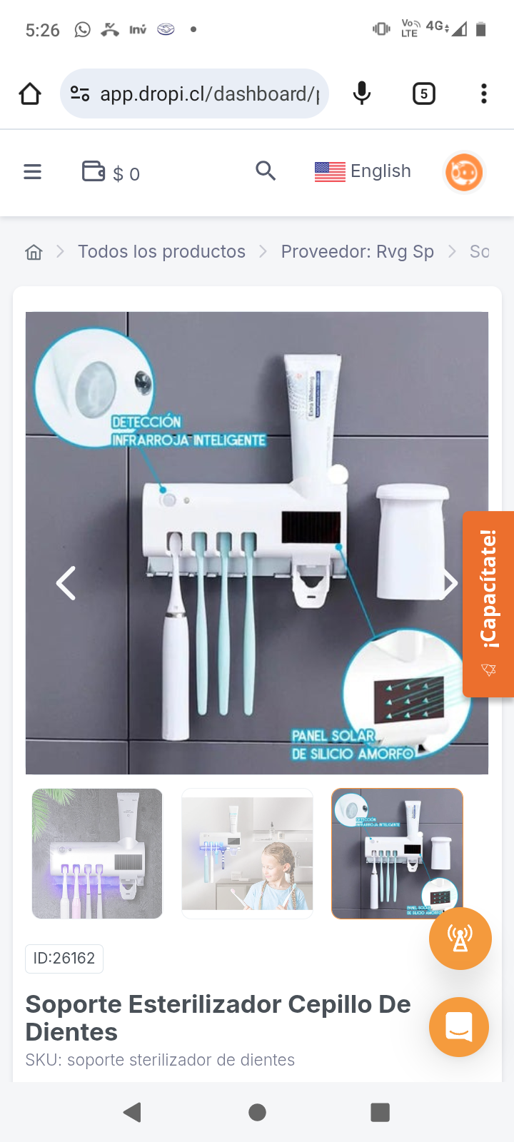 Soporte Esterilizador Cepillo De Dientes