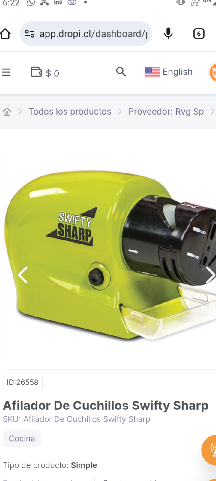 Afilador De Cuchillos Swifty Sharp