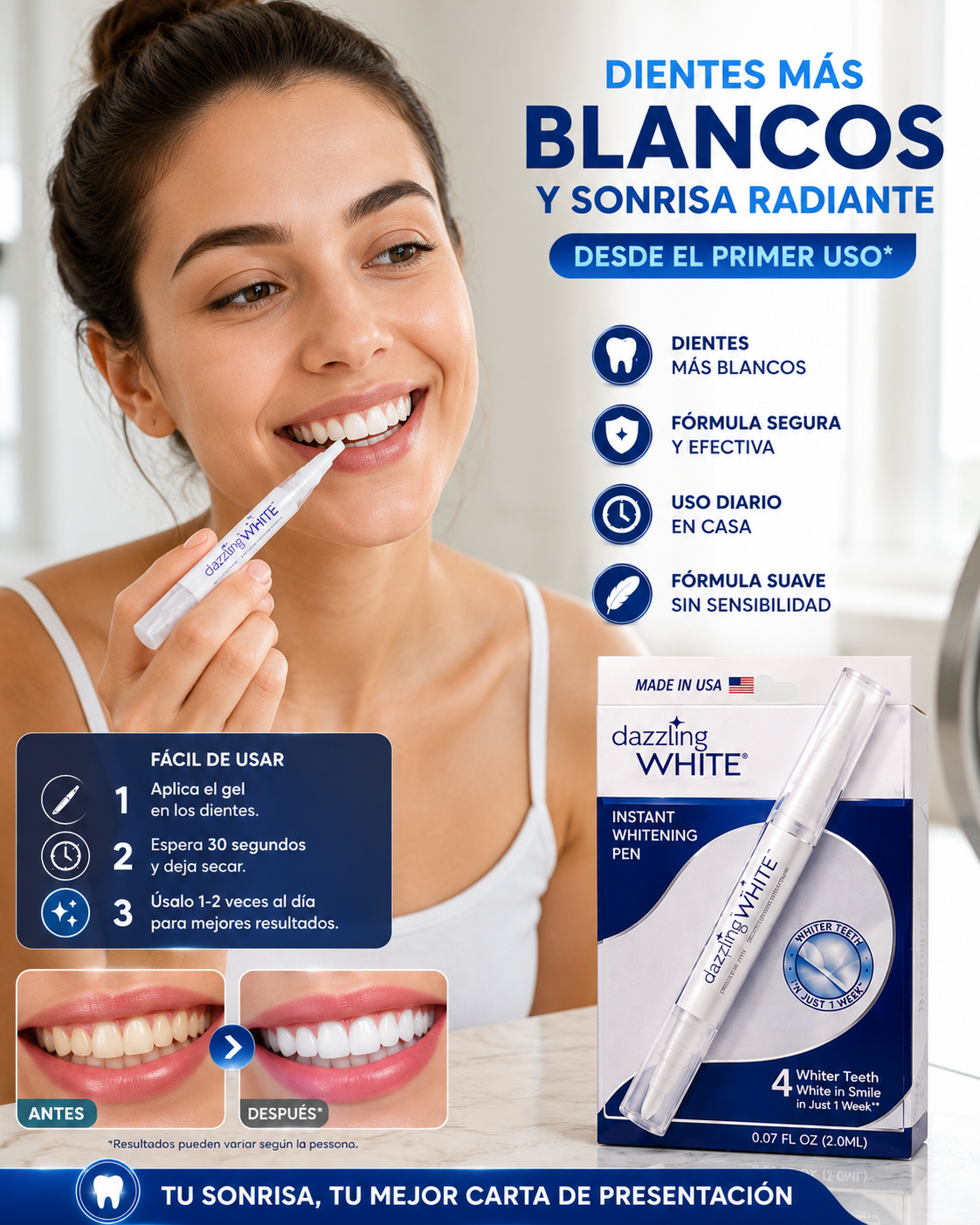 Blanqueador Dental Dazzling White 2x1
