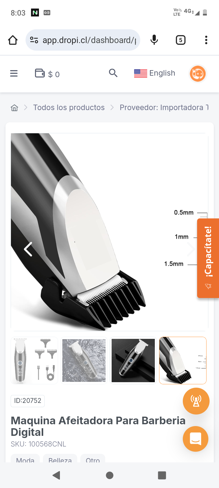 Maquina Afeitadora Para Barberia Digital