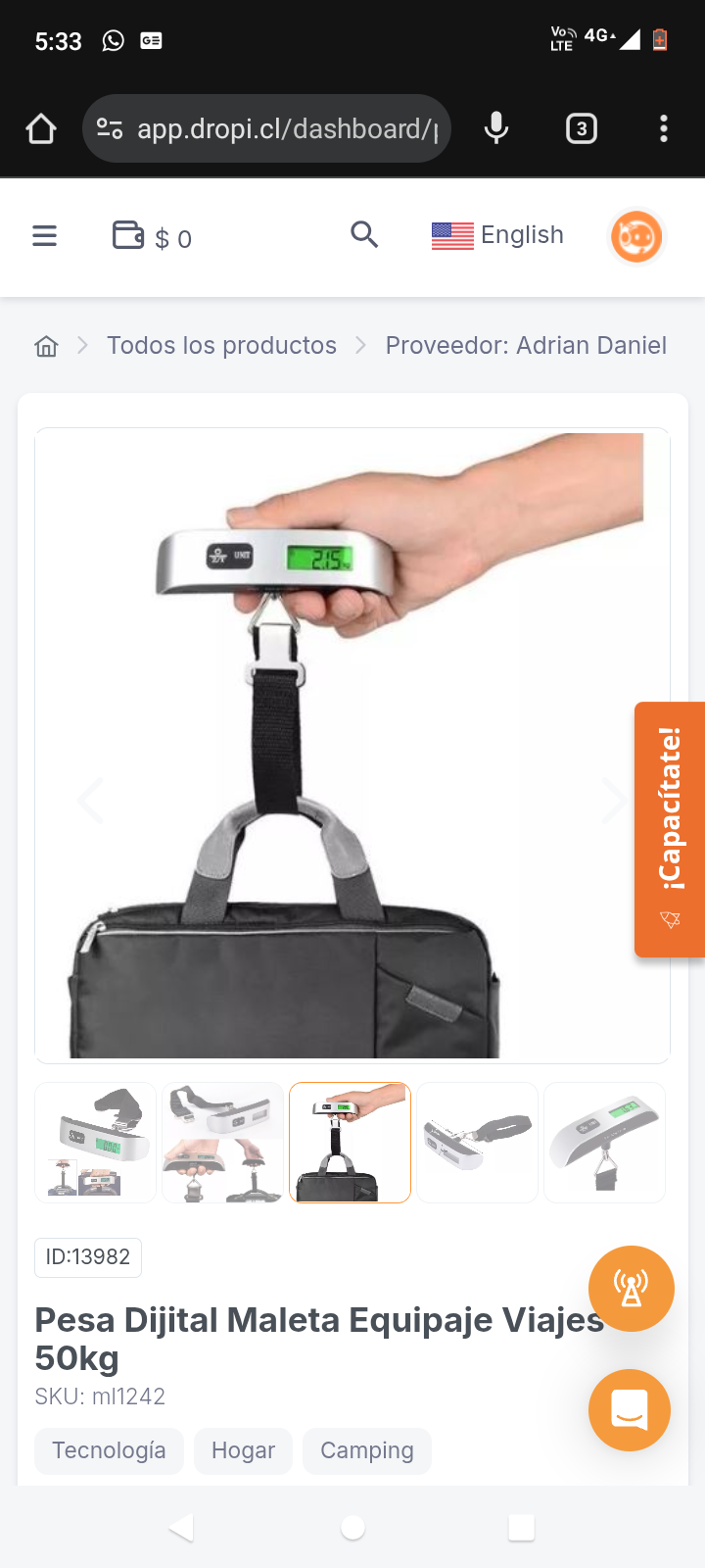 Pesa Dijital Maleta Equipaje Viajes 50kg