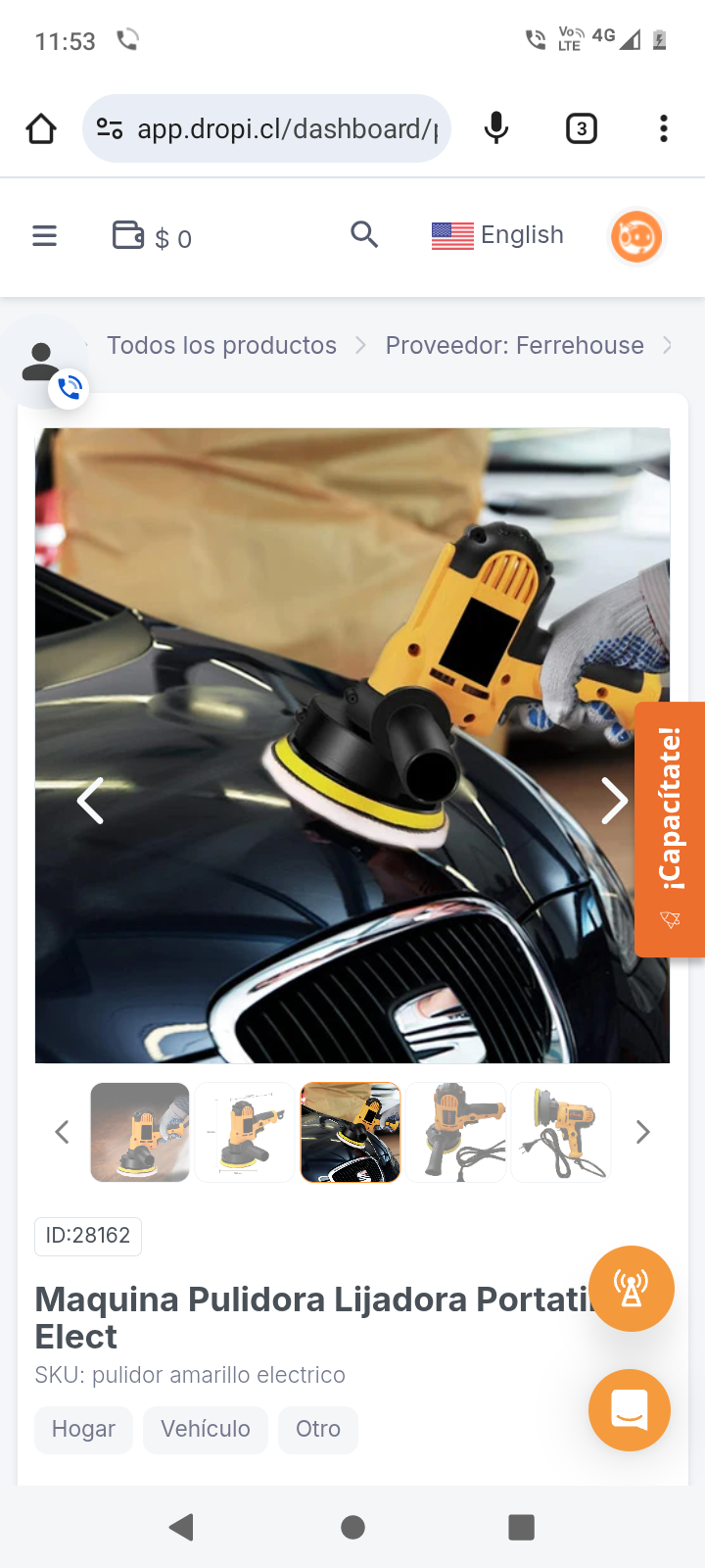 Maquina Pulidora Lijadora Portatil Elect