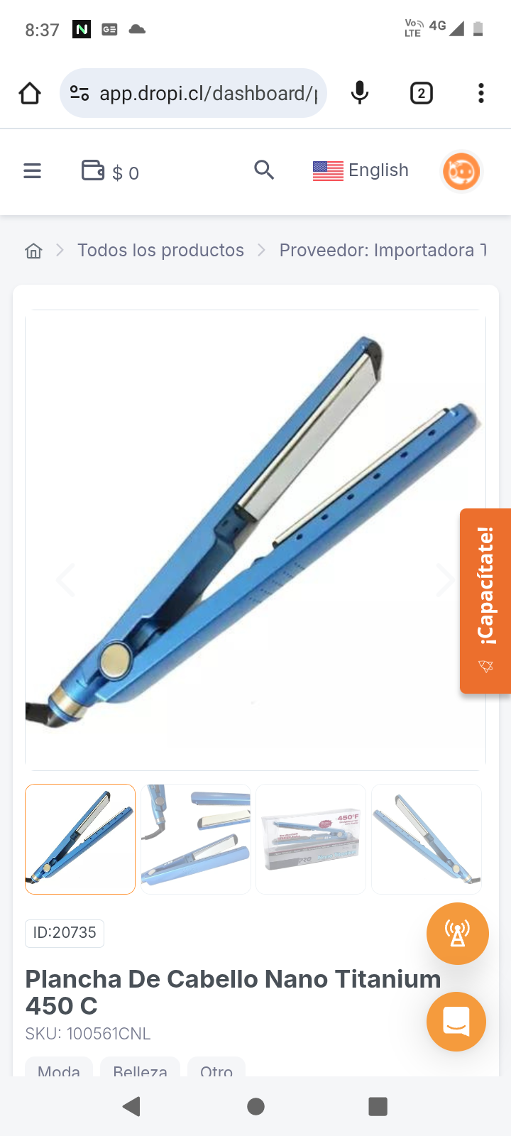 Plancha De Cabello Nano Titanium 450 C