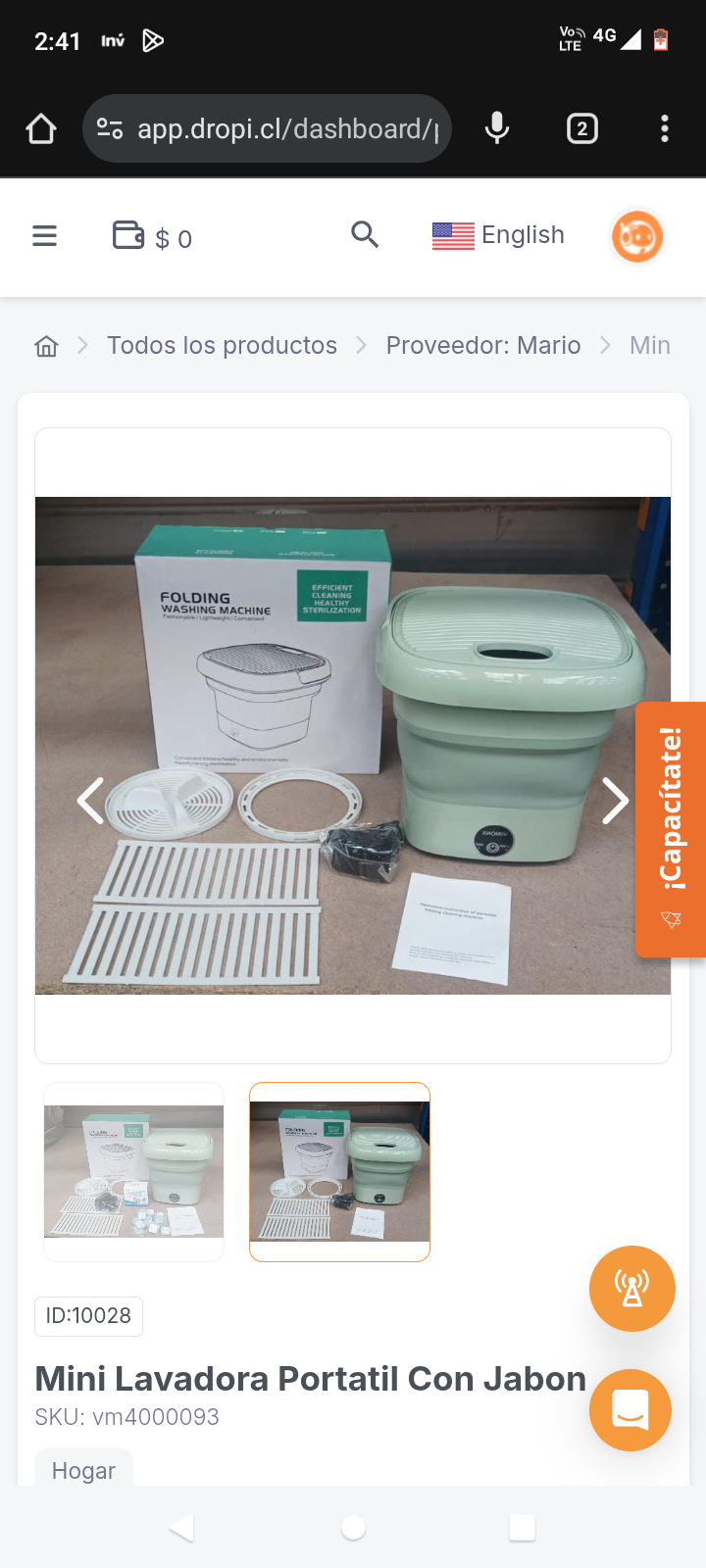 Mini Lavadora Portatil Con Jabon