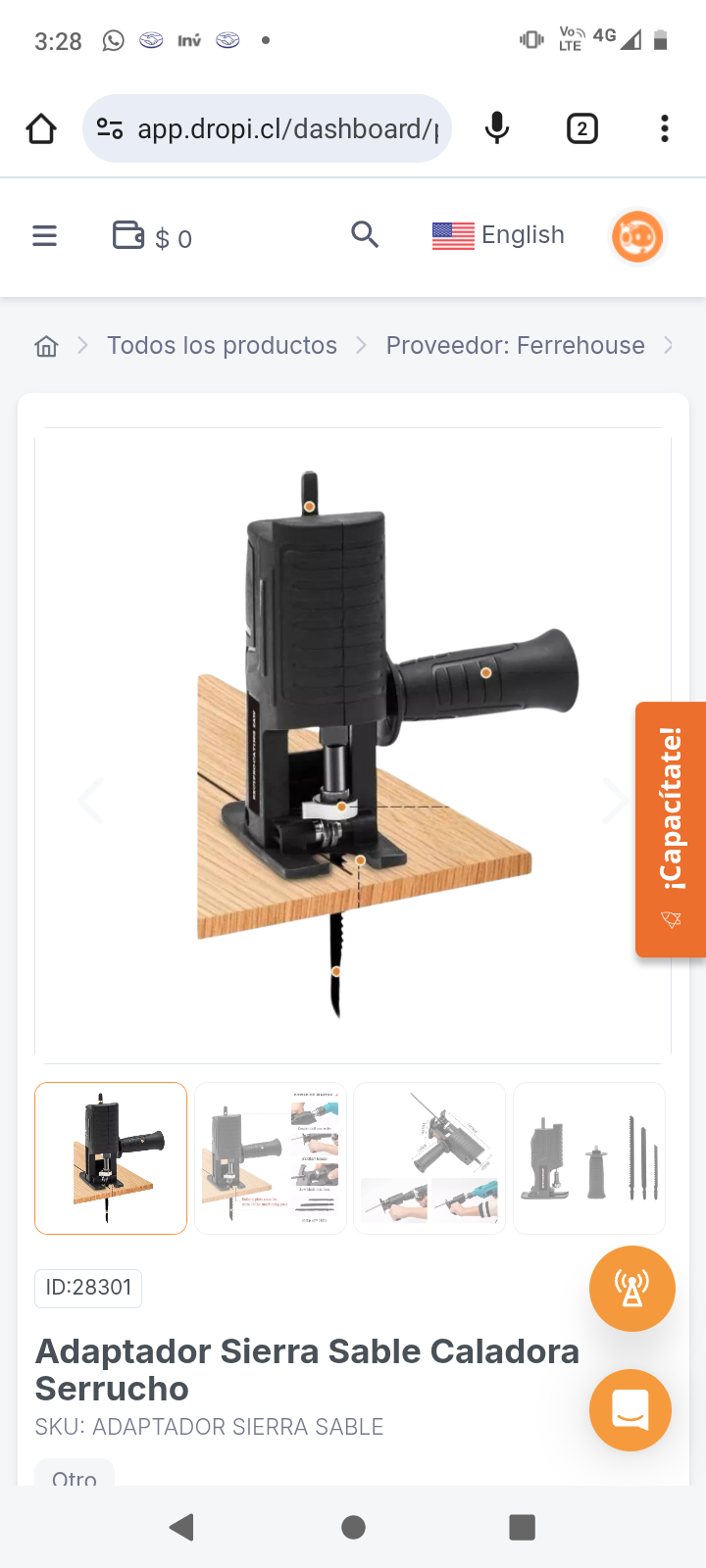 Adaptador Sierra Sable Caladora Serrucho