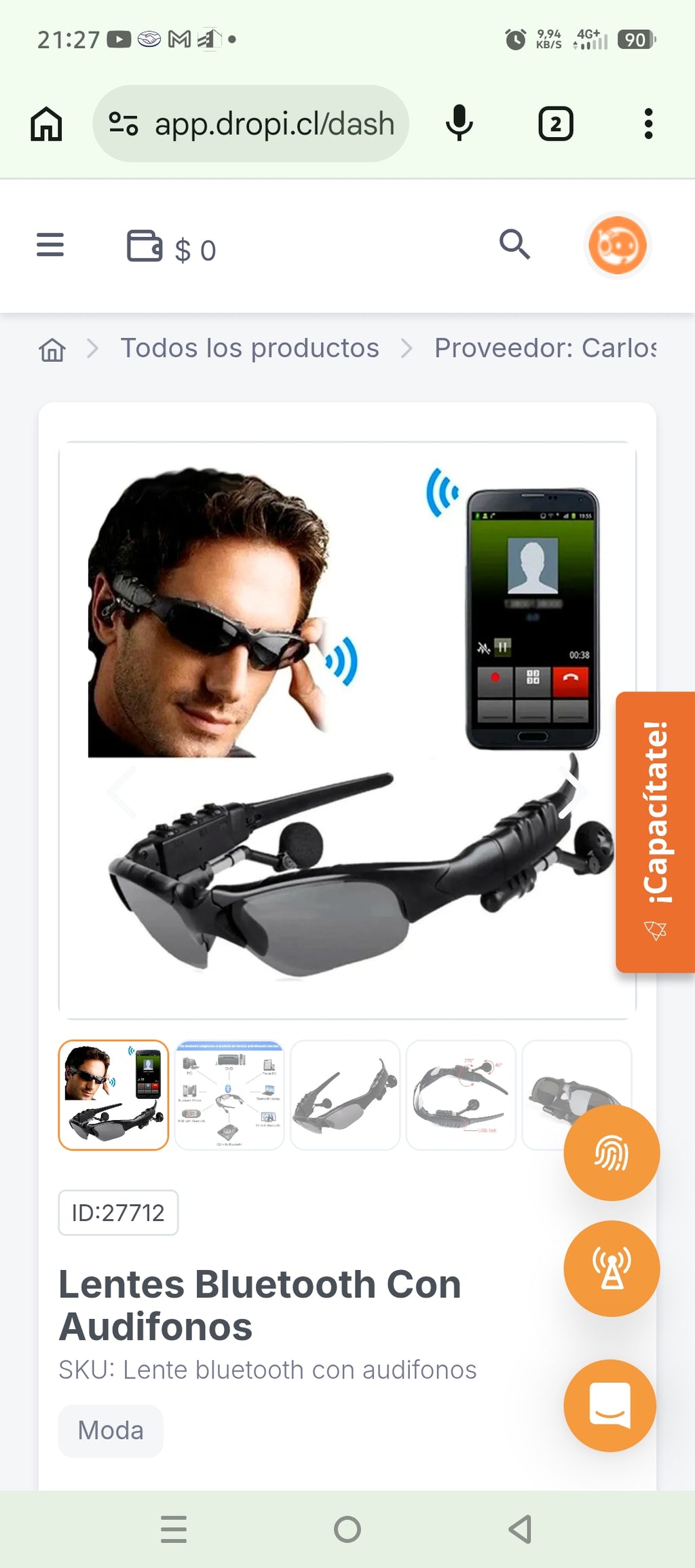 Lentes Bluetooth Con Audifonos