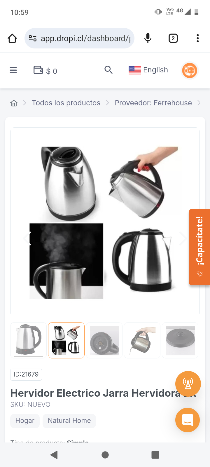 Hervidor Electrico Jarra Hervidora 2lt