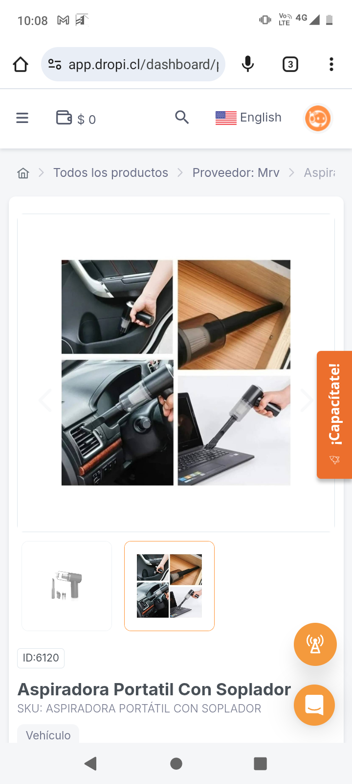 Aspiradora Portatil Con Soplador