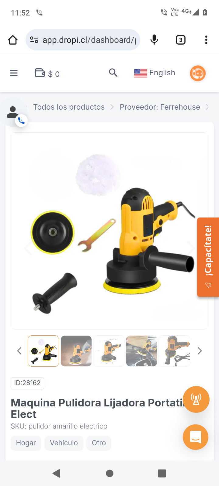 Maquina Pulidora Lijadora Portatil Elect