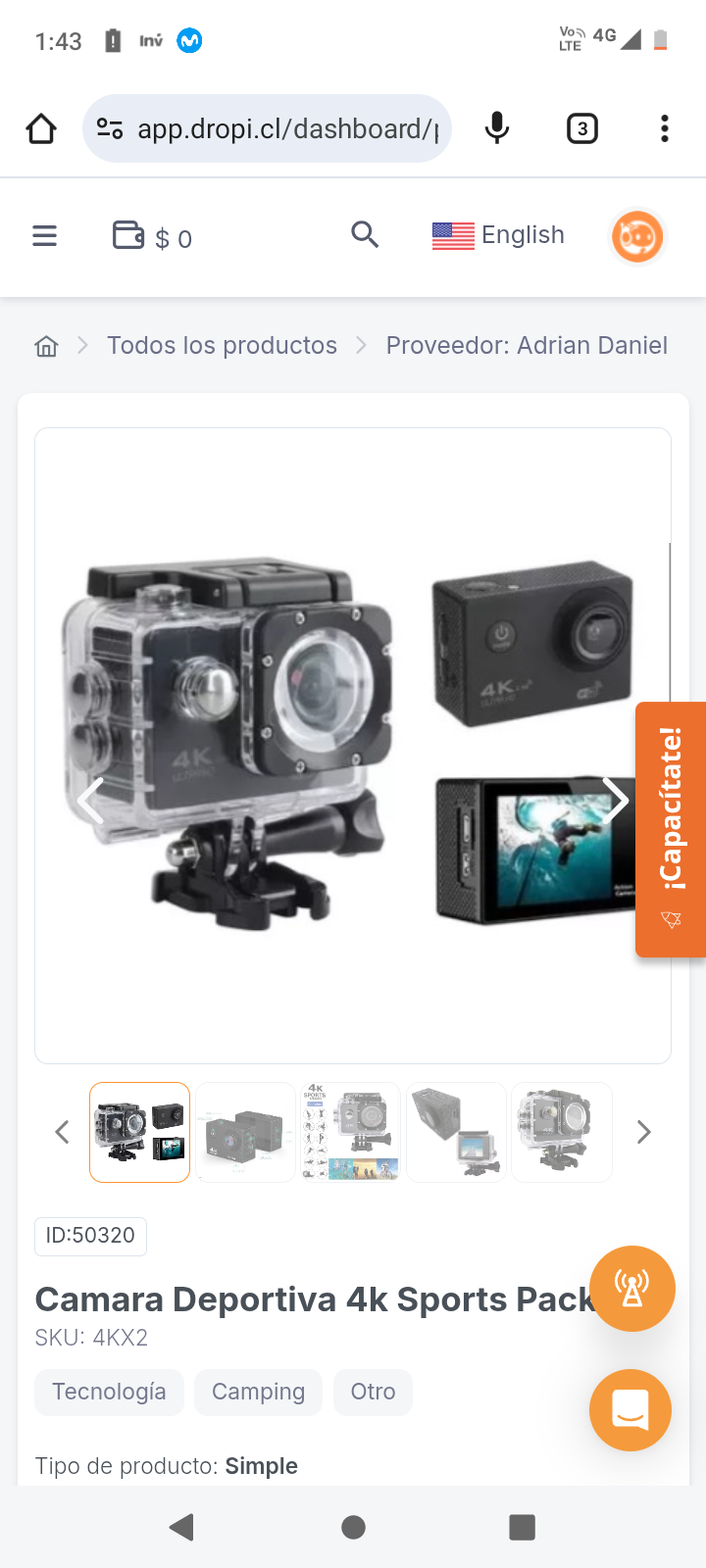 Camara Deportiva 4k Sports Pack 2un