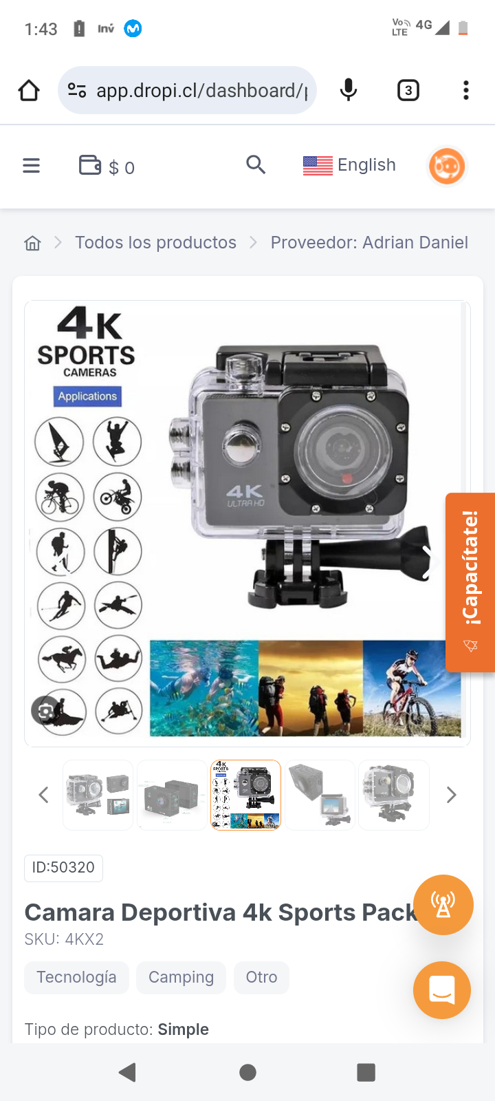 Camara Deportiva 4k Sports Pack 2un