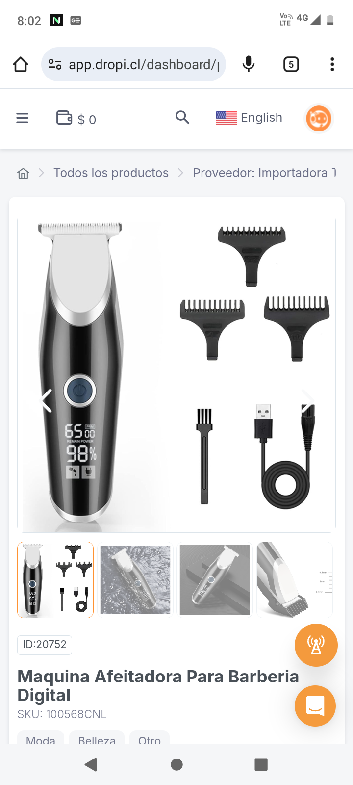 Maquina Afeitadora Para Barberia Digital