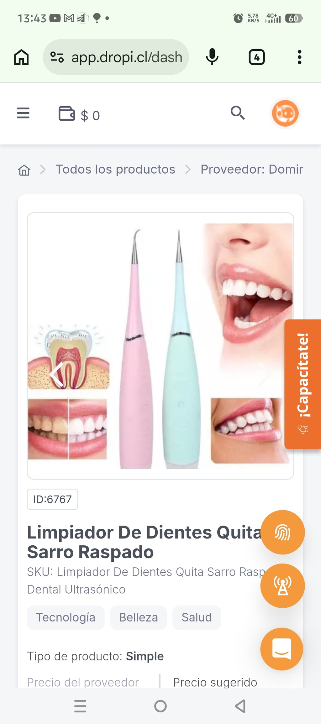 Limpiador De Dientes Quita Sarro Raspado
