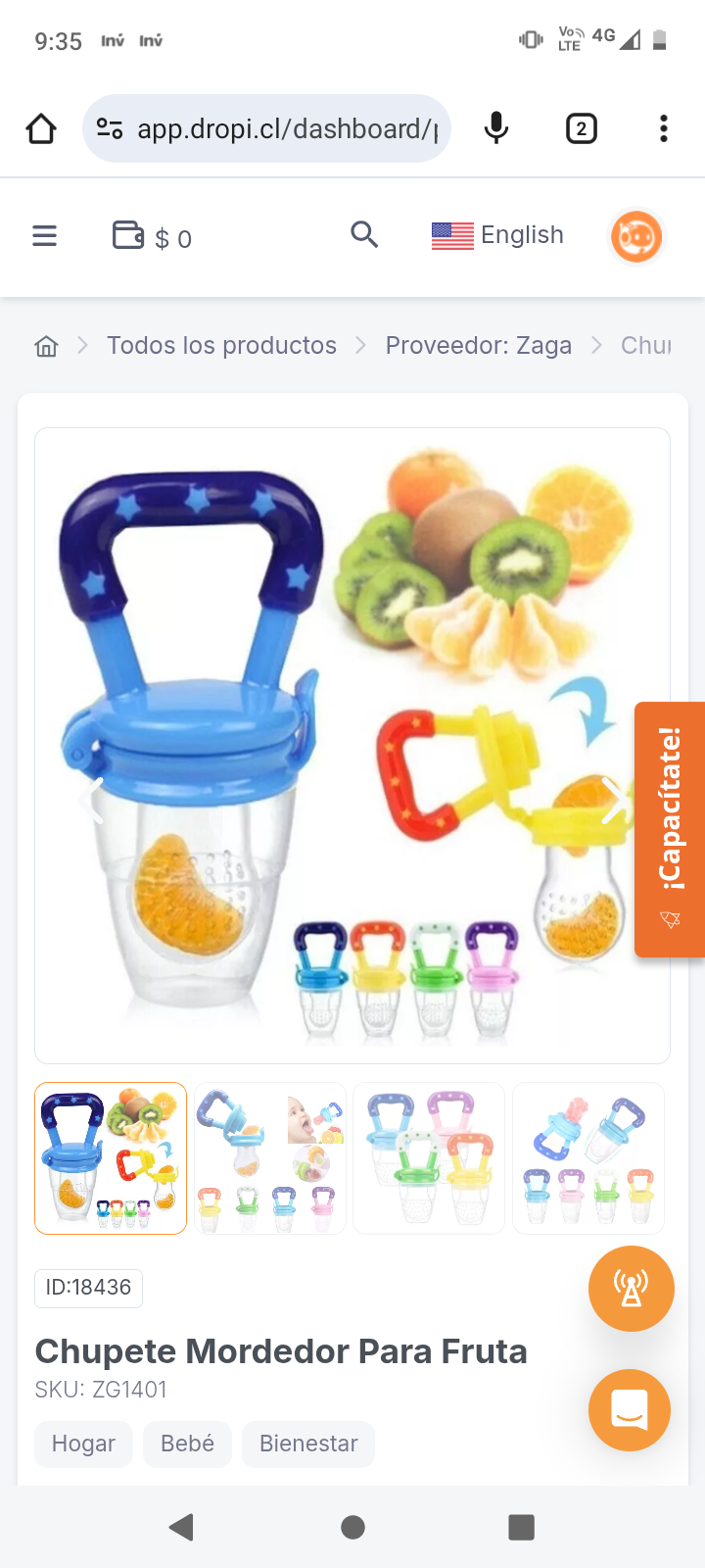 Chupete Mordedor Para Fruta