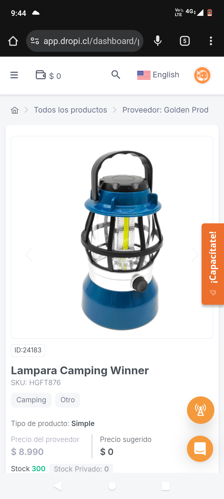 Lampara Camping Winne