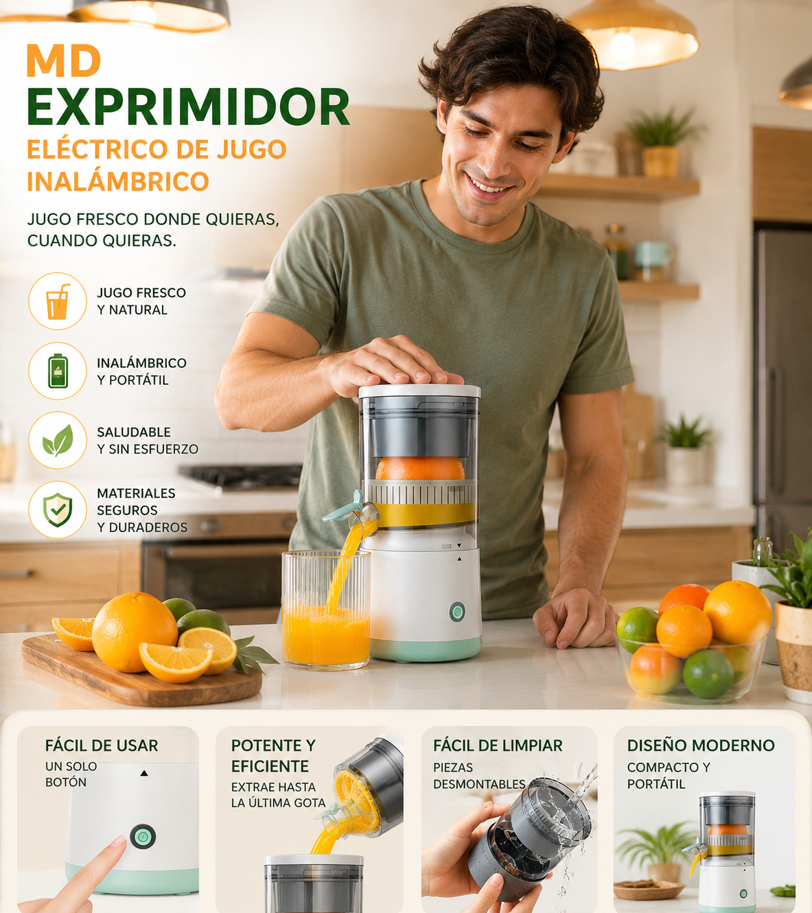 Md Exprimidor Electrico De Jugo Inalam