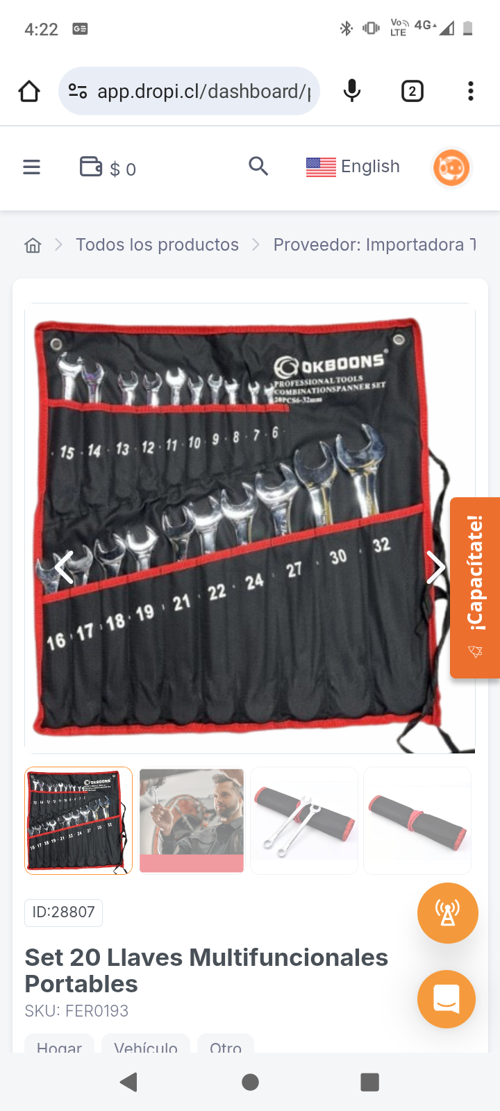 Set 20 Llaves Multifuncionales Portables