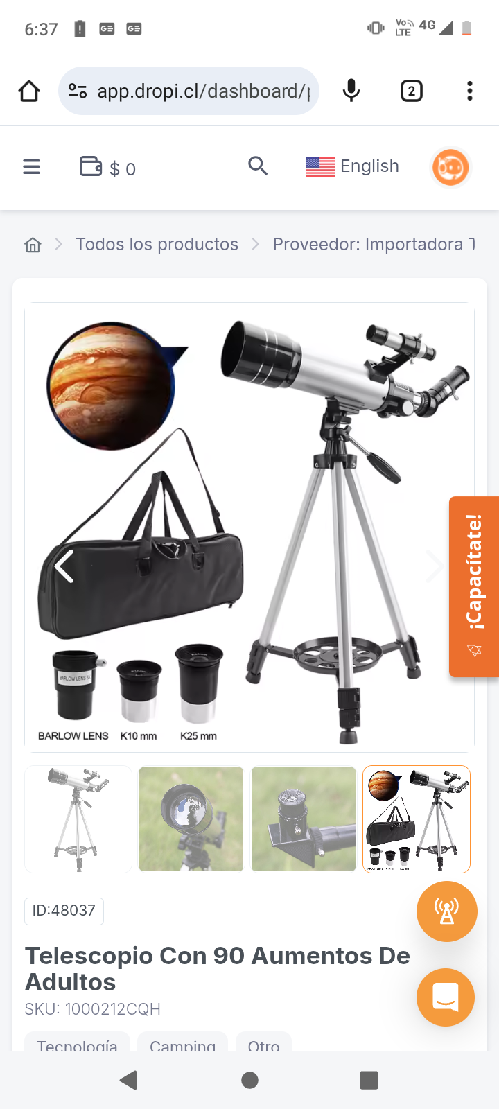 Telescopio Con 90 Aumentos De Adultos