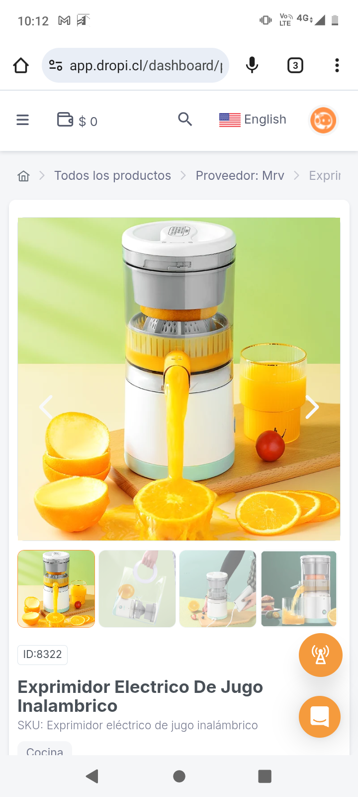 Exprimidor Electrico De Jugo Inalambrico