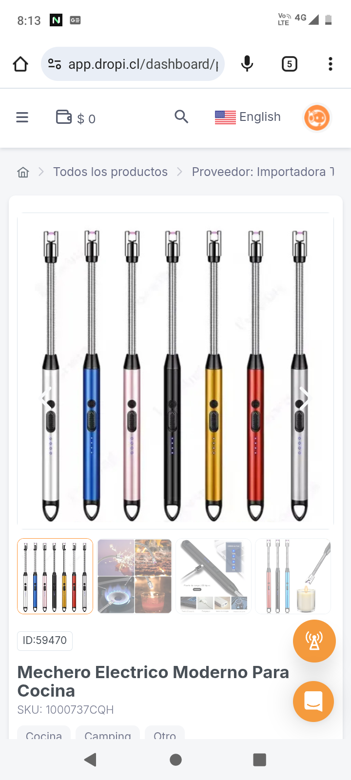 Mechero Electrico Moderno Para Cocina