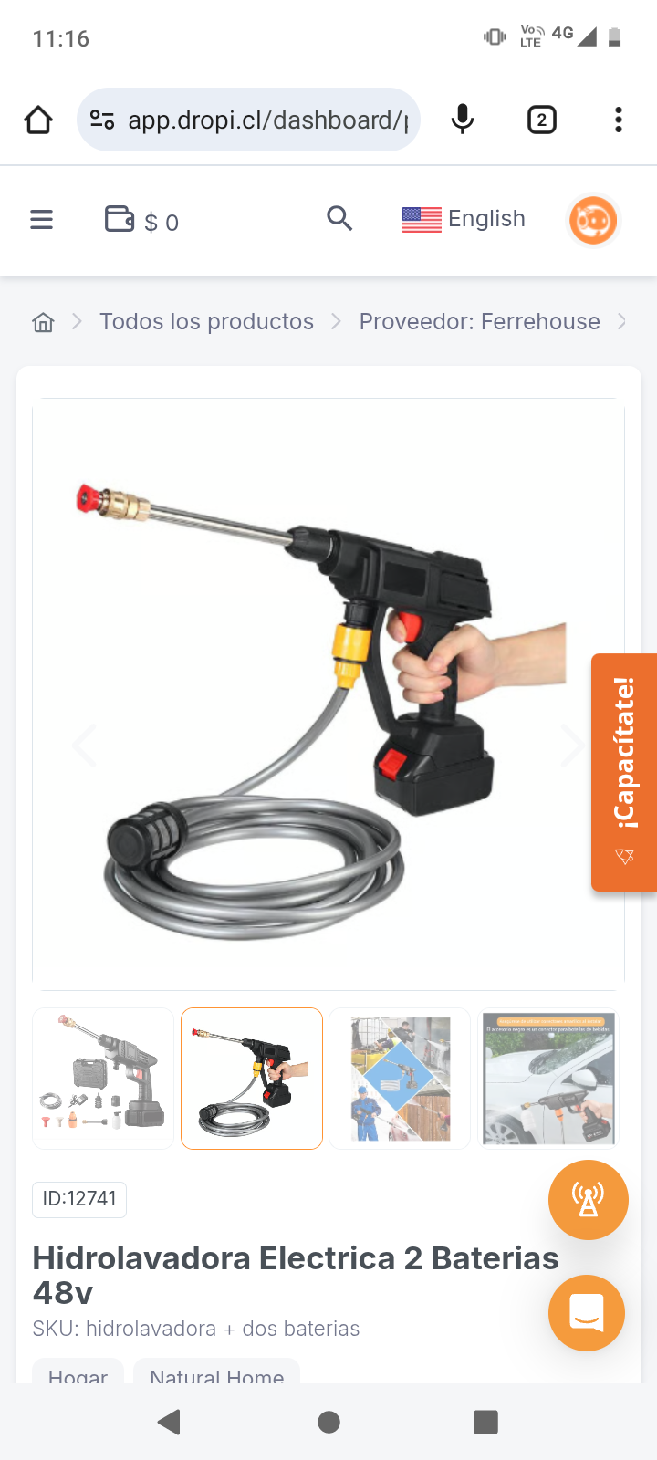 Hidrolavadora Electrica 2 Baterias 48v