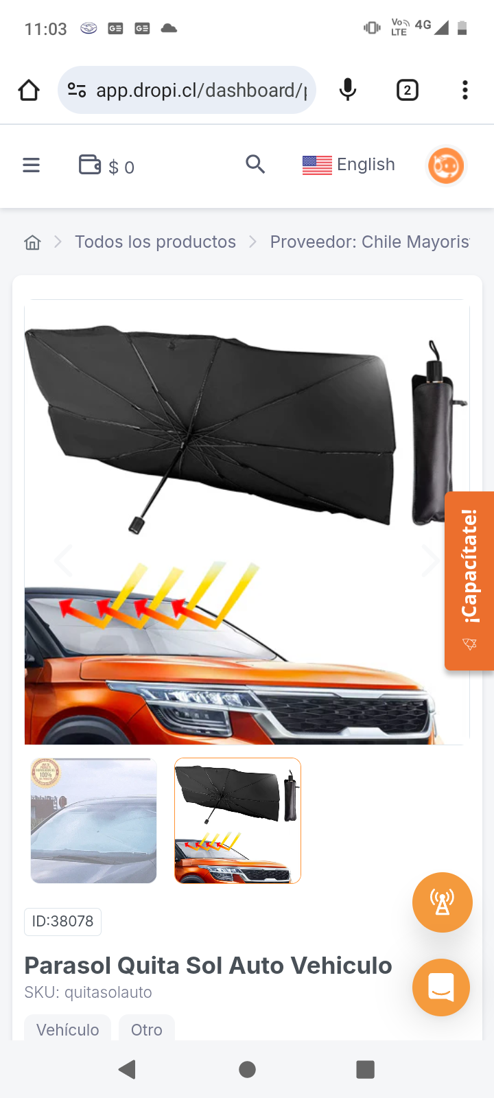 Parasol Quita Sol Auto Vehiculo