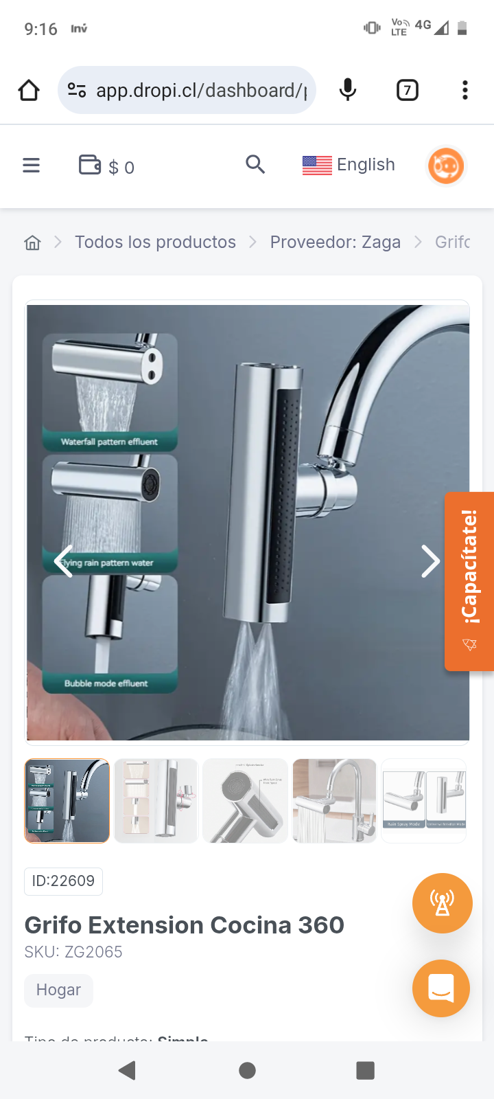 Grifo Extension Cocina 360