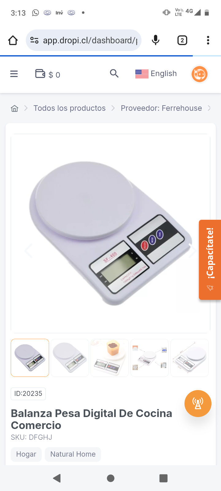 Balanza Pesa Digital De Cocina Comercio