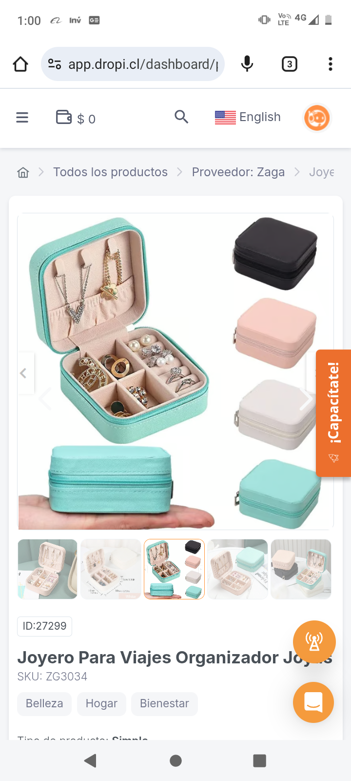 Joyero Para Viajes Organizador Joyas