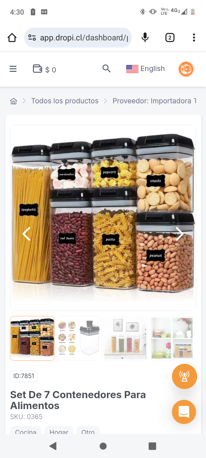 Set De 7 Contenedores Para Alimentos