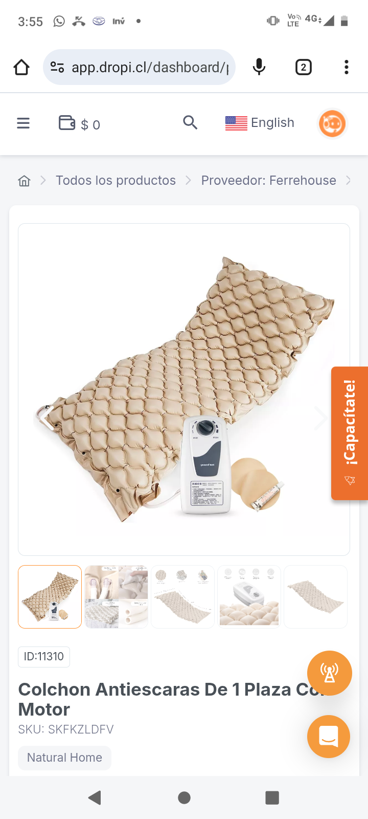 Colchon Antiescaras De 1 Plaza Con Motor