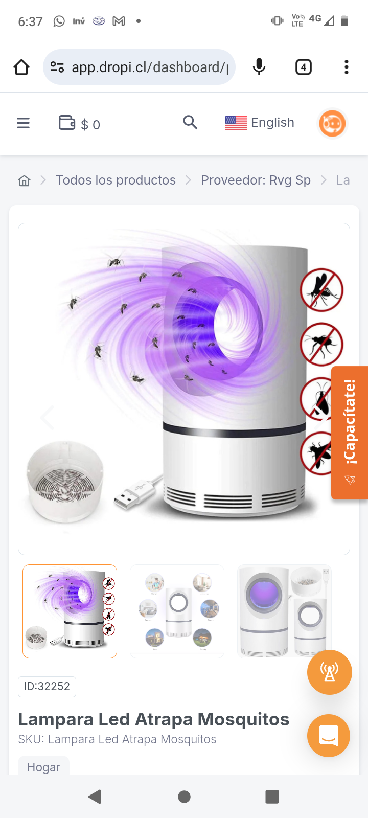 Lampara Led Atrapa Mosquitos