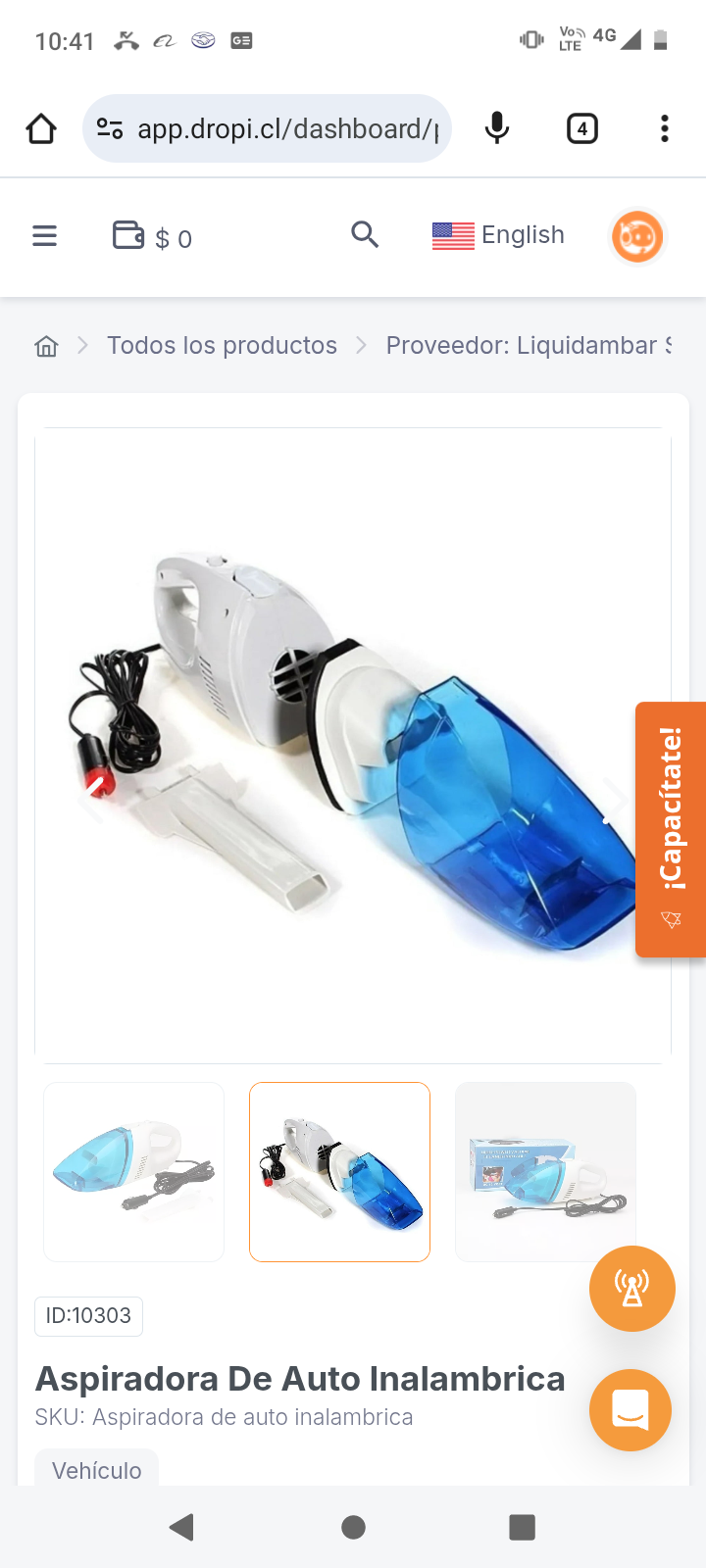 Aspiradora De Auto Inalambrica