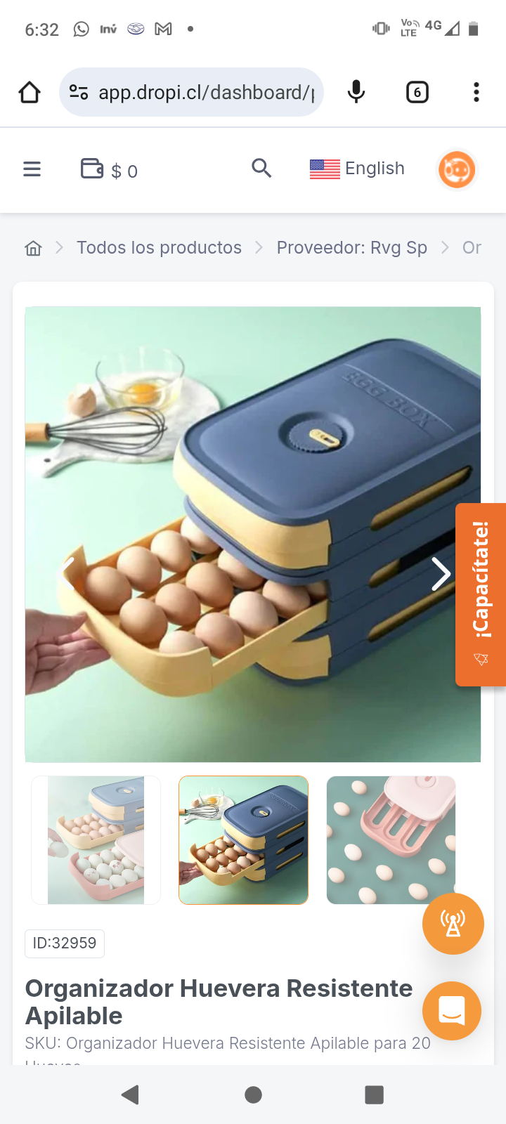 Organizador Huevera Resistente Apilable