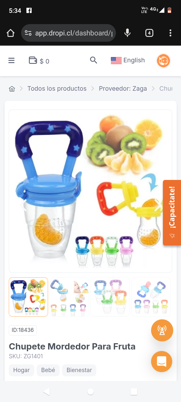 Chupete Mordedor Para Fruta