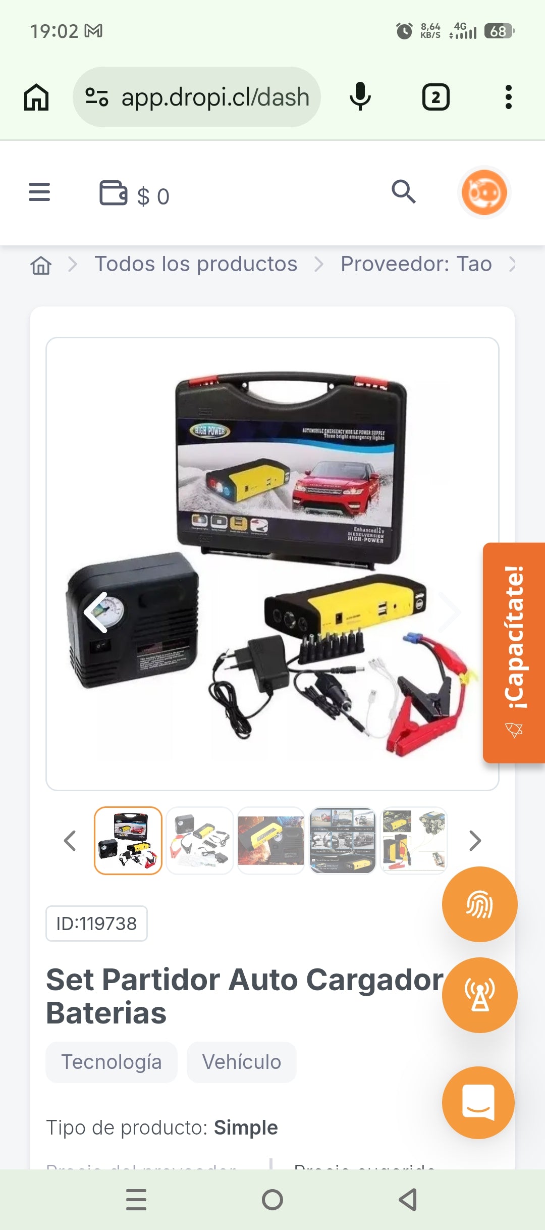 Set Partidor Auto Cargador Baterias