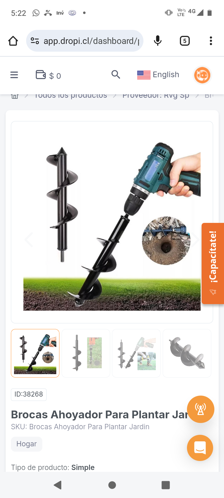 Brocas Ahoyador Para Plantar Jardin