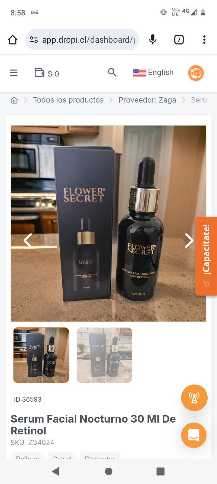 Serum Facial Nocturno 30 Ml De Retinol