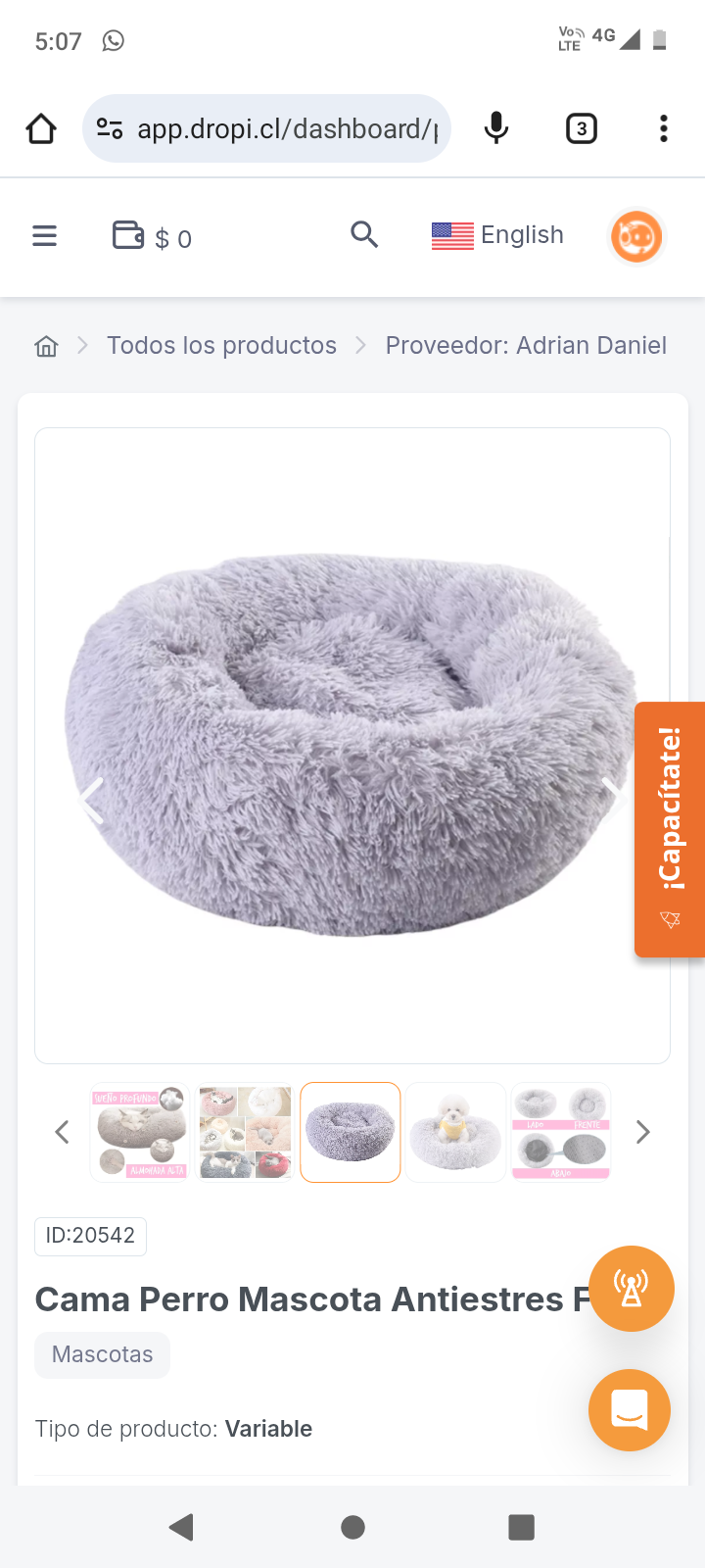 Cama Perro Mascota Antiestres