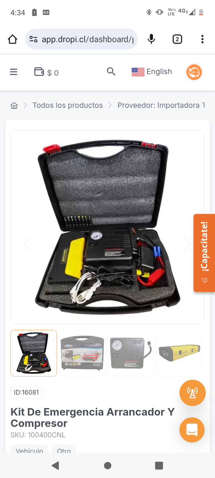 Kit De Emergencia Arrancador Y Compresor