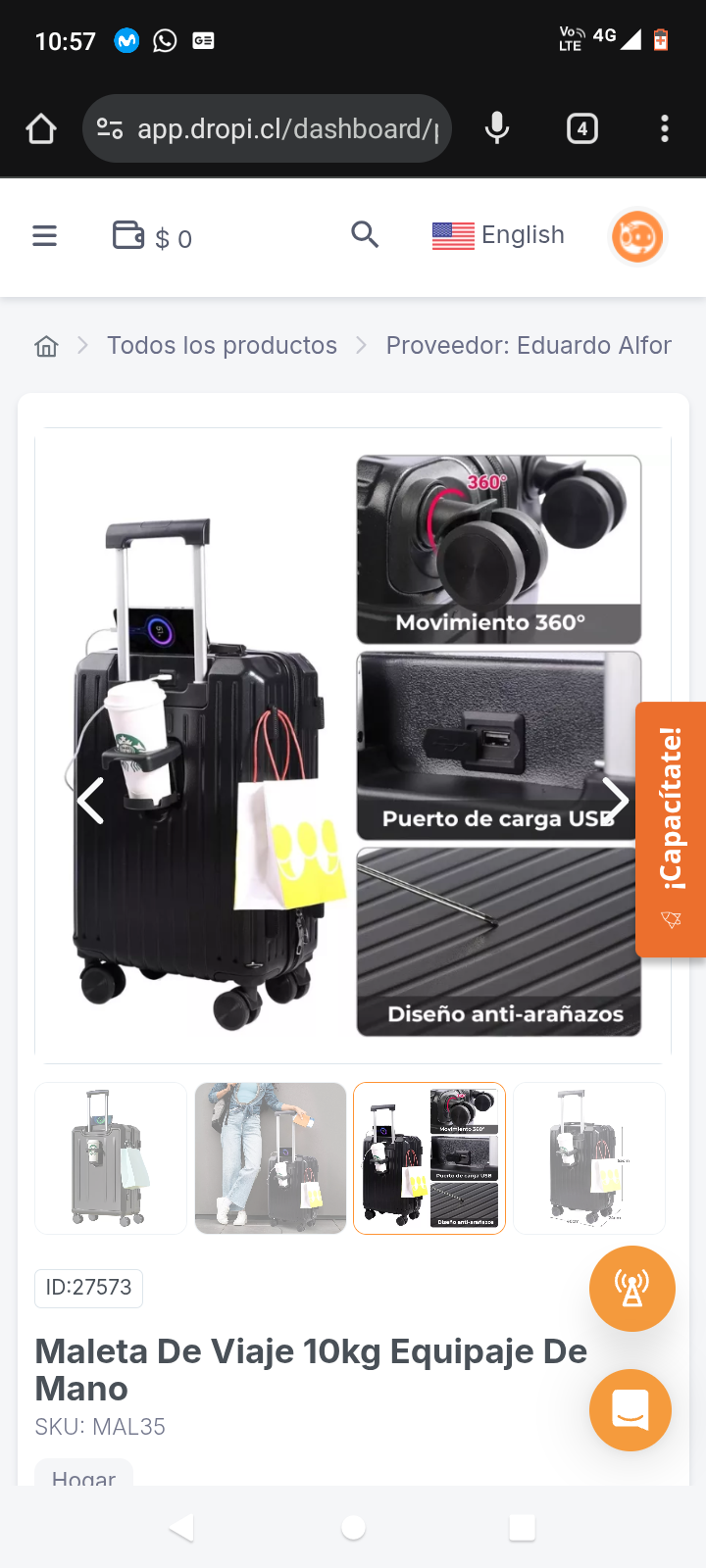 Maleta De Viaje 10kg Equipaje De Mano