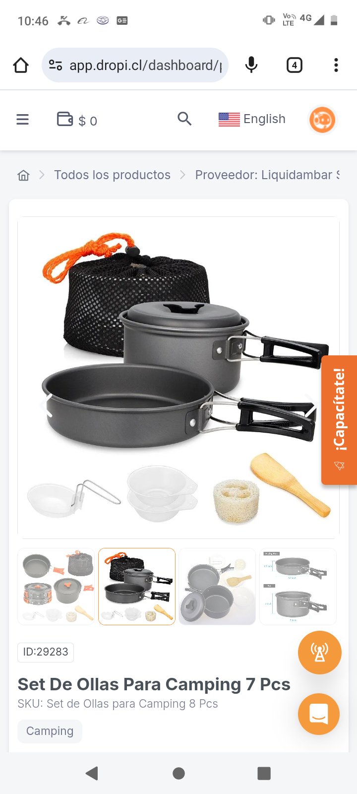 Set De Ollas Para Camping 7 Pcs