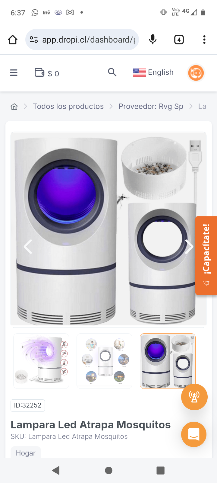 Lampara Led Atrapa Mosquitos