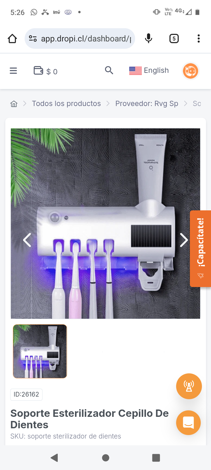 Soporte Esterilizador Cepillo De Dientes