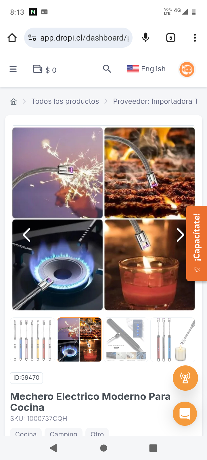 Mechero Electrico Moderno Para Cocina