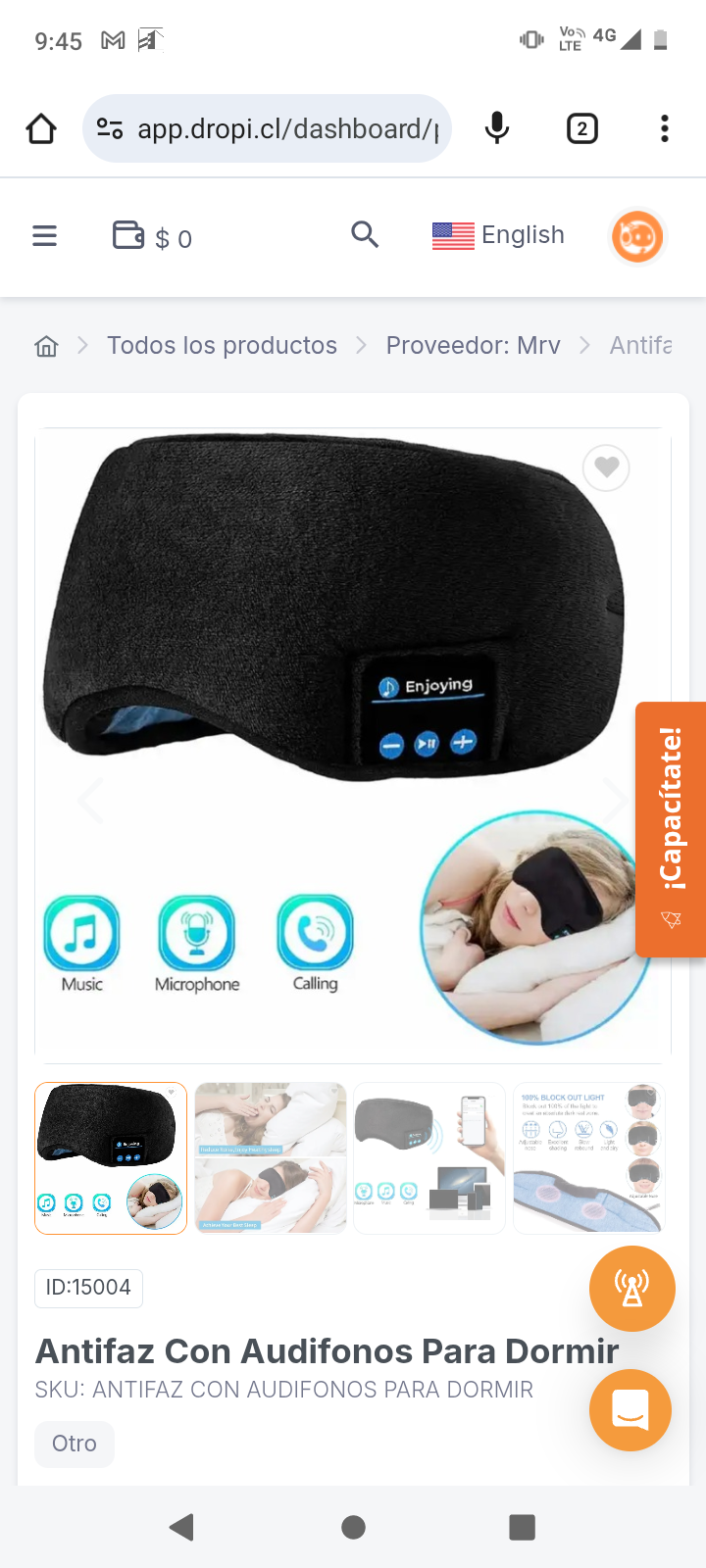 Antifaz Con Audifonos Para Dormir