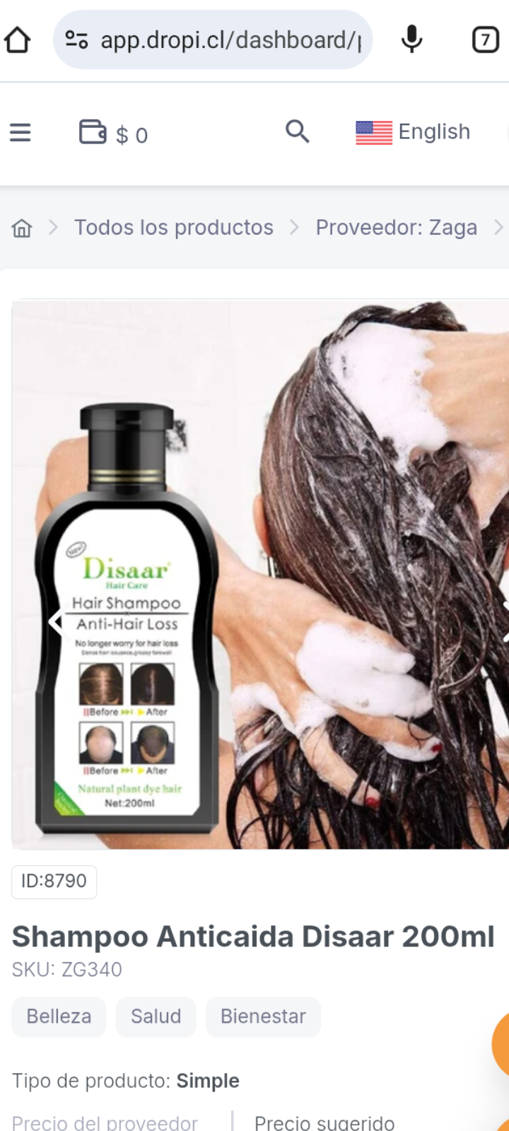 Shampoo Anticaida Disaar 200ml