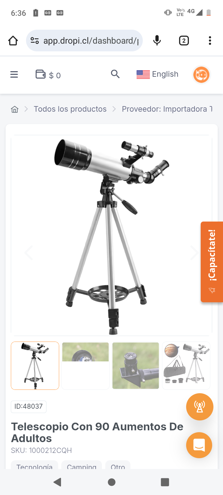 Telescopio Con 90 Aumentos De Adultos