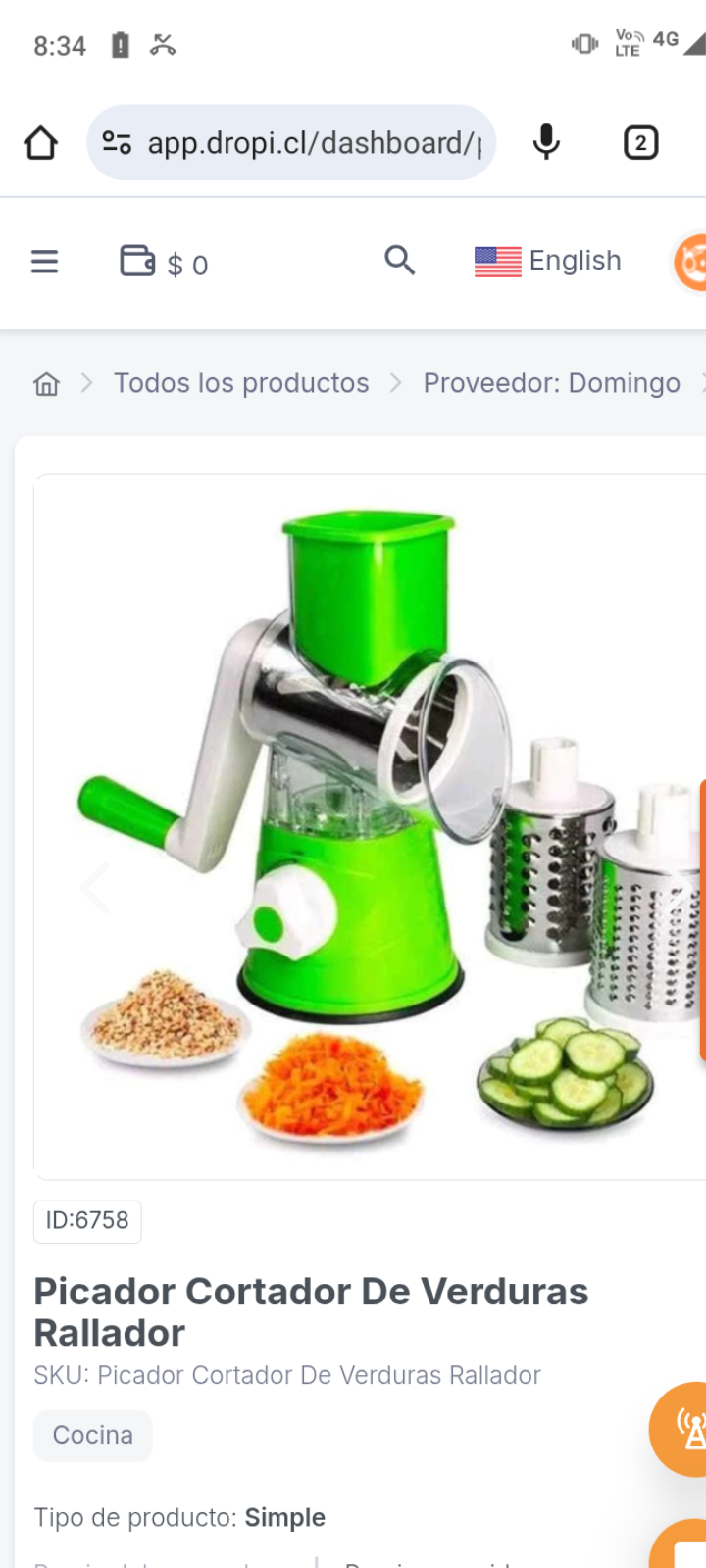 Picador Cortador De Verduras Rallador